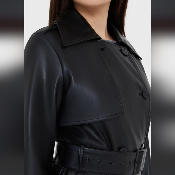 Killstar Sleek Black Trench Coat - Picture 2 of 11